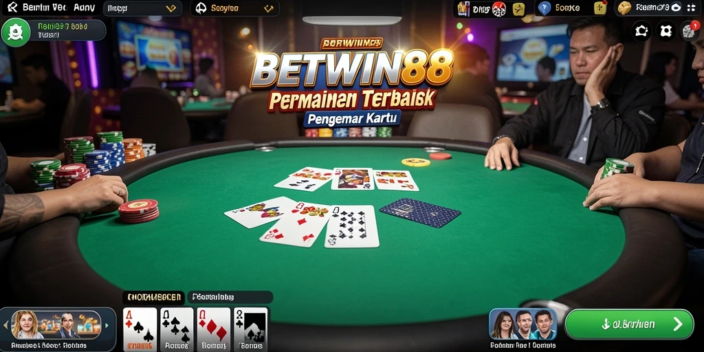 Screenshot gameplay poker di BETWIN88 yang menampilkan pemain sedang beraksi.