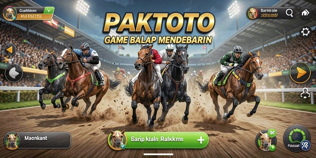 Tangkapan layar gameplay PAKTOTO menampilkan aksi balapan mendebarkan.
