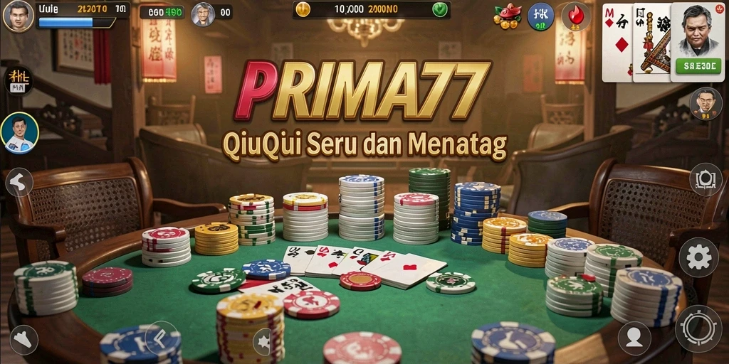 Tampilan gameplay seru QiuQiu di PRIMA77.