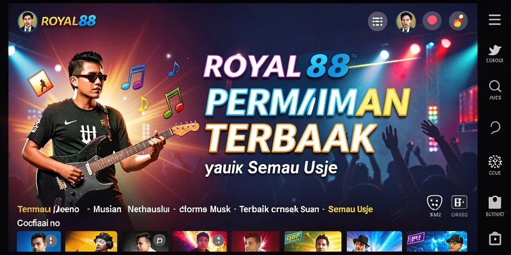 Tampilan gameplay ROYAL88 dengan alat musik virtual yang menarik.
