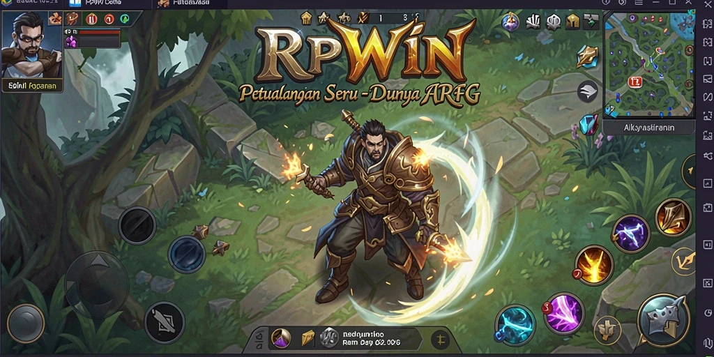 Screenshot gameplay RPWIN menampilkan aksi pertempuran yang mendebarkan.