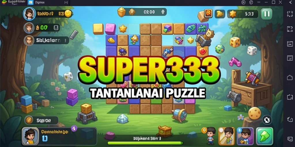 Screenshot SUPER33 menampilkan tantangan teka-teki seru yang mendebarkan.