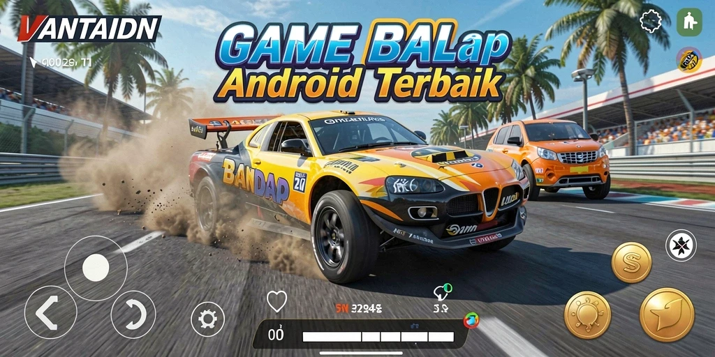 Screenshot gameplay VANTAIDN menampilkan aksi balap yang mendebarkan.